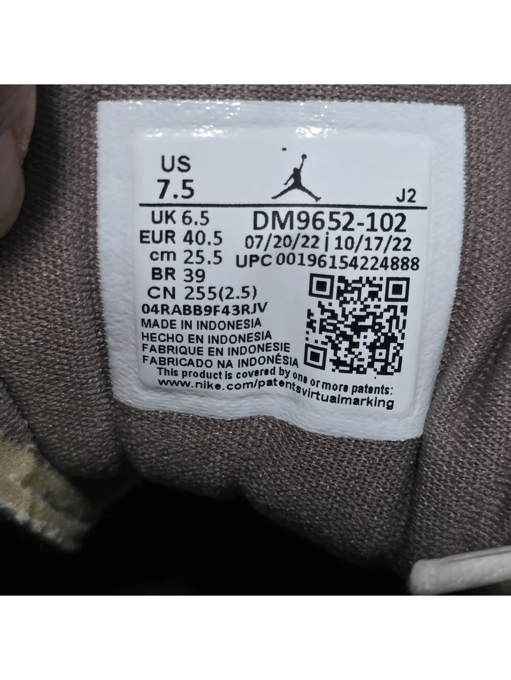 Air Jordan 1 Mid SE Craft Inside Out Taupe Haze Men's Size 7.5